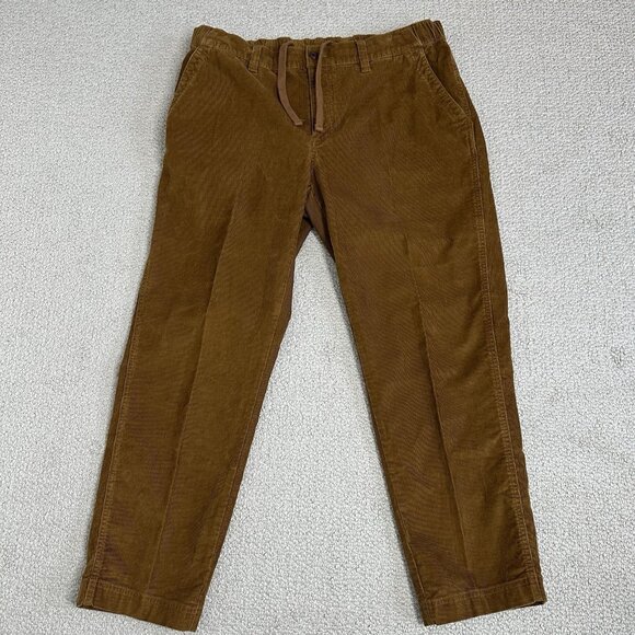 LL Bean Pants BeanFlex XL 30 Inseam Brown Corduroy Straight Leg - Picture 1 of 10